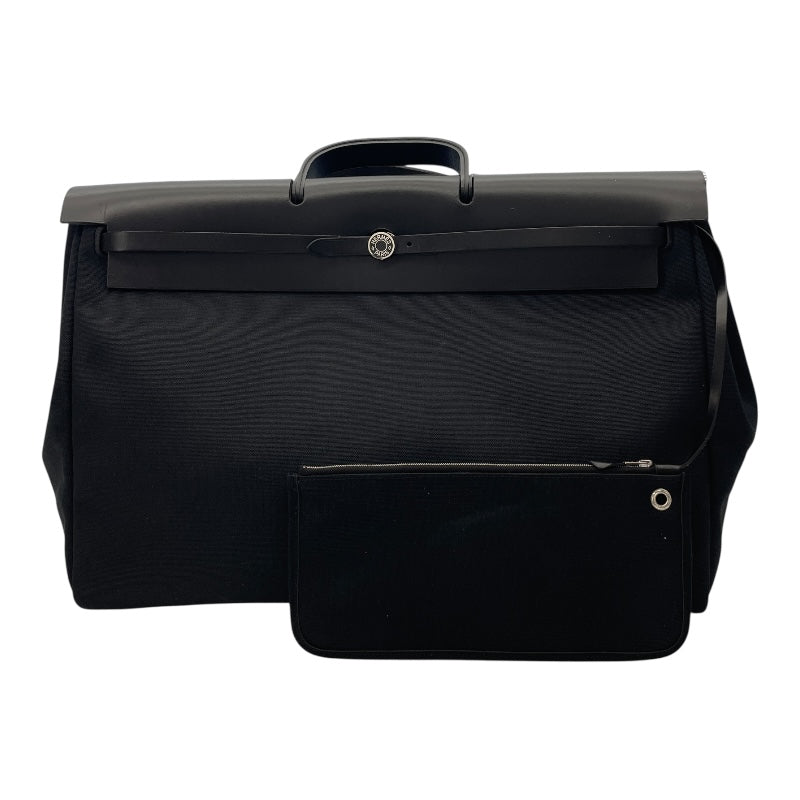 エルメス HERMES エールジップバッグキャビン50 D刻印　(2019年製) ブラック シルバー金具 トワル・ハンター メンズ ショルダーバッグ