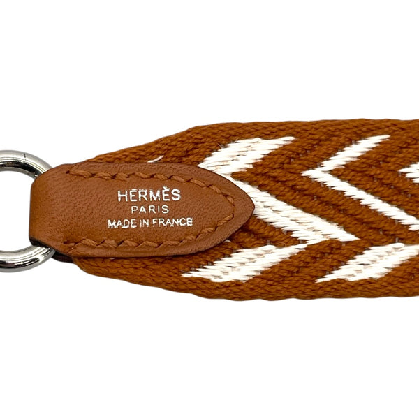 エルメス HERMES ショルダーストラップ ジグザグ ブラウン SV金具 トワル ユニセックス ショルダーストラップ