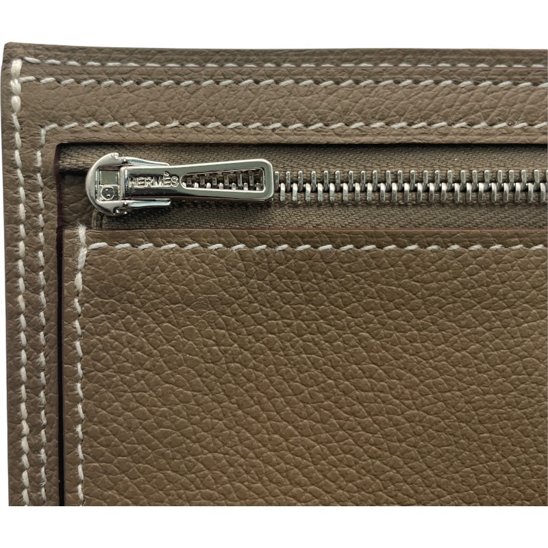 エルメス HERMES Hセリエコンパクト W AI01 0FB エトゥープ エバーカラー レディース 二つ折り財布
