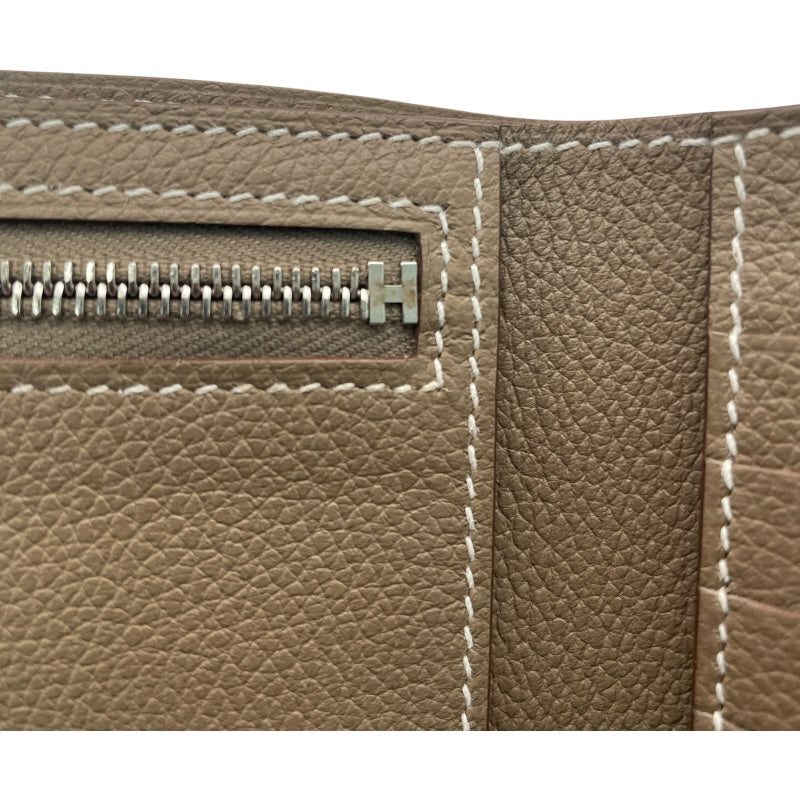 エルメス HERMES Hセリエコンパクト W AI01 0FB エトゥープ エバーカラー レディース 二つ折り財布