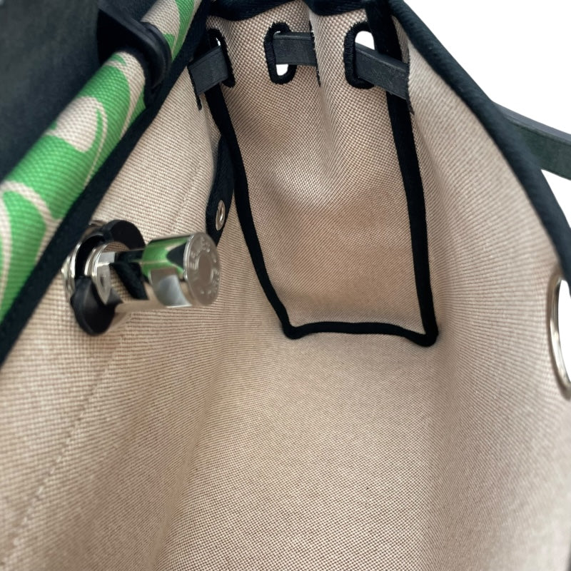エルメス HERMES エールバッグジップPM W CH010 BP ブラック・グリーン トワル・ハンター レディース ショルダーバッグ