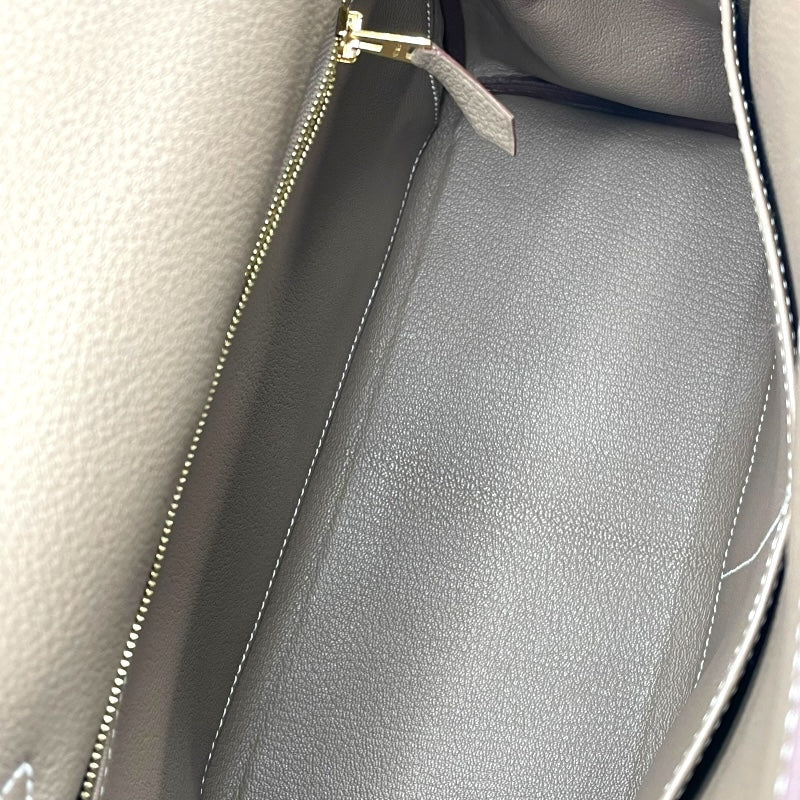 エルメス HERMES ケリー28 内縫い W刻印 エトゥープ マットGD金具 トゴ レディース ショルダーバッグ