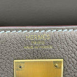 エルメス HERMES ケリー28 内縫い W刻印 エトゥープ マットGD金具 トゴ レディース ショルダーバッグ