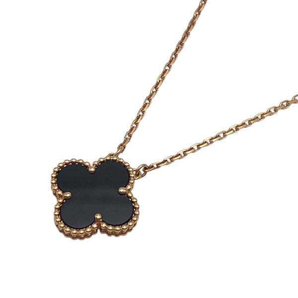 ヴァンクリーフ＆アーペル Van Cleef & Arpels ヴィンテージアルハンブラネックレス イエローゴールド K18YG オニキス ジュエリー