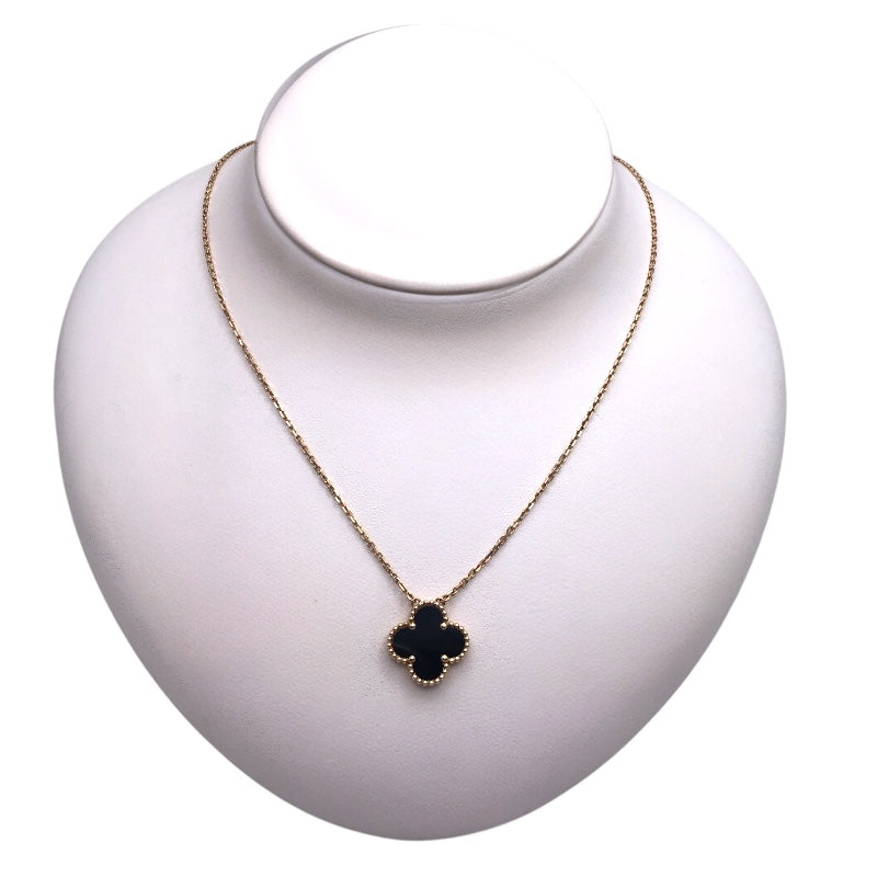 ヴァンクリーフ＆アーペル Van Cleef & Arpels ヴィンテージアルハンブラネックレス イエローゴールド K18YG オニキス ジュエリー