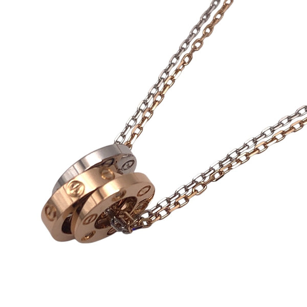 カルティエ Cartier ラブスリーフープネックレス ホワイトゴールド イエローゴールド ピンクゴールド Au750 ジュエリー
