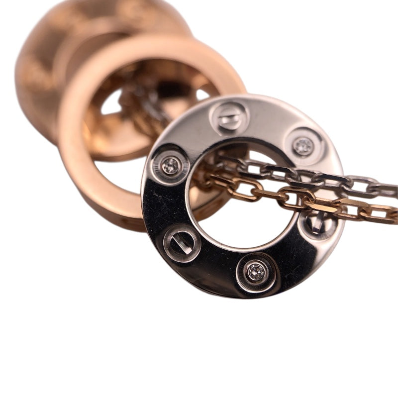 カルティエ Cartier ラブスリーフープネックレス ホワイトゴールド イエローゴールド ピンクゴールド Au750 ジュエリー