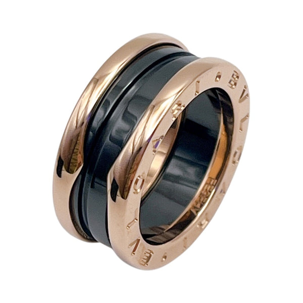 ブルガリ BVLGARI ビーゼロワンリング2バンド ピンクゴールド K18ピンクゴールド 750PG/セラミック ジュエリー