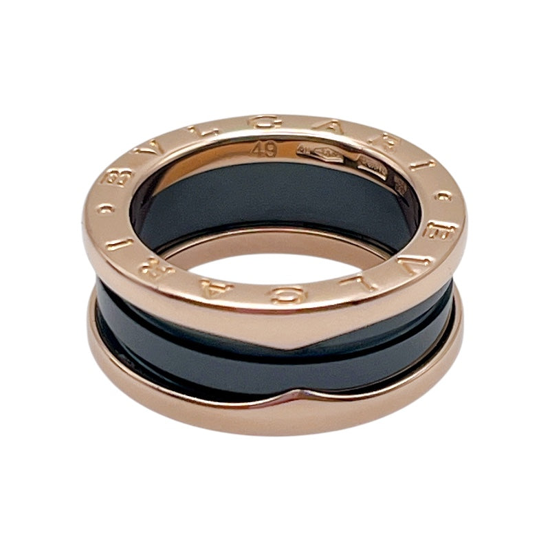 ブルガリ BVLGARI ビーゼロワンリング2バンド ピンクゴールド K18ピンクゴールド 750PG/セラミック ジュエリー