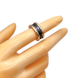 ブルガリ BVLGARI ビーゼロワンリング2バンド ピンクゴールド K18ピンクゴールド 750PG/セラミック ジュエリー