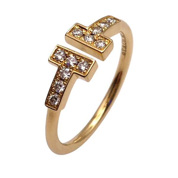 ティファニー TIFFANY＆CO Tワイヤーダイヤリング ゴールド AU750 ジュエリー