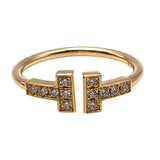 ティファニー TIFFANY＆CO Tワイヤーダイヤリング ゴールド AU750 ジュエリー