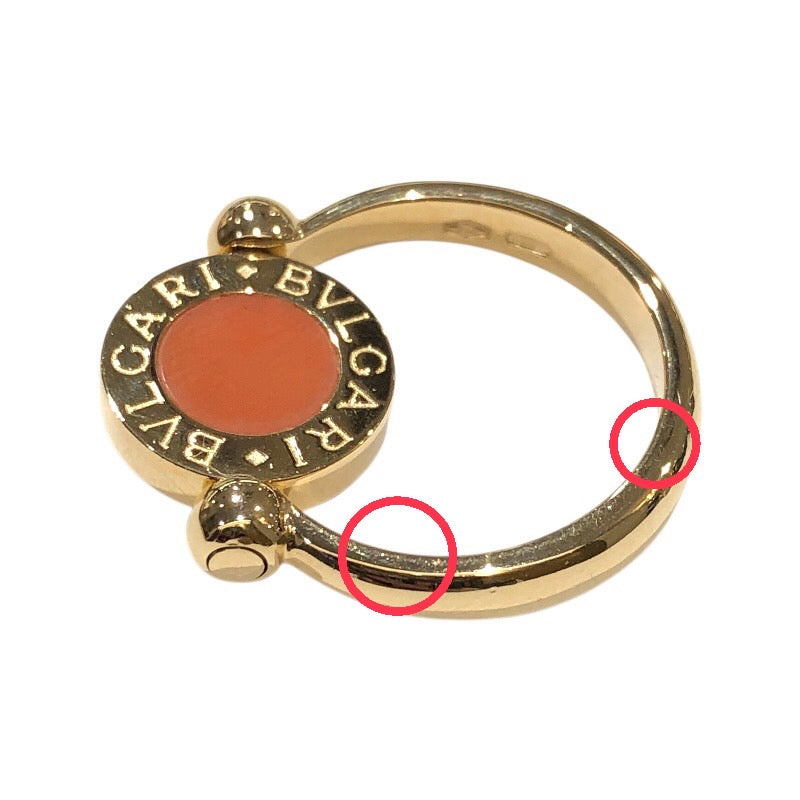 ブルガリ BVLGARI ブルガリブルガリ フリップリング マルチカラー 750/オニキス/サンゴ ジュエリー