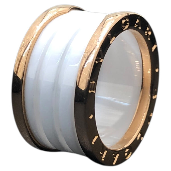ブルガリ BVLGARI ビーゼロワンリング 4リング(M) ホワイト 750PG×ホワイトセラミック ジュエリー