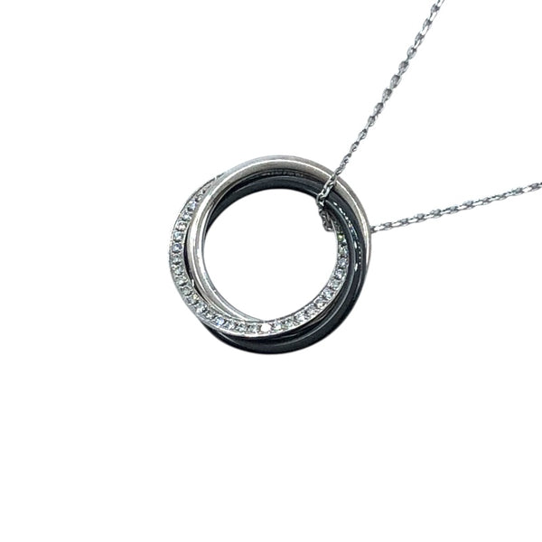 カルティエ Cartier トリニティネックレス シルバー K18WG/セラミック/ダイヤモンド ジュエリー