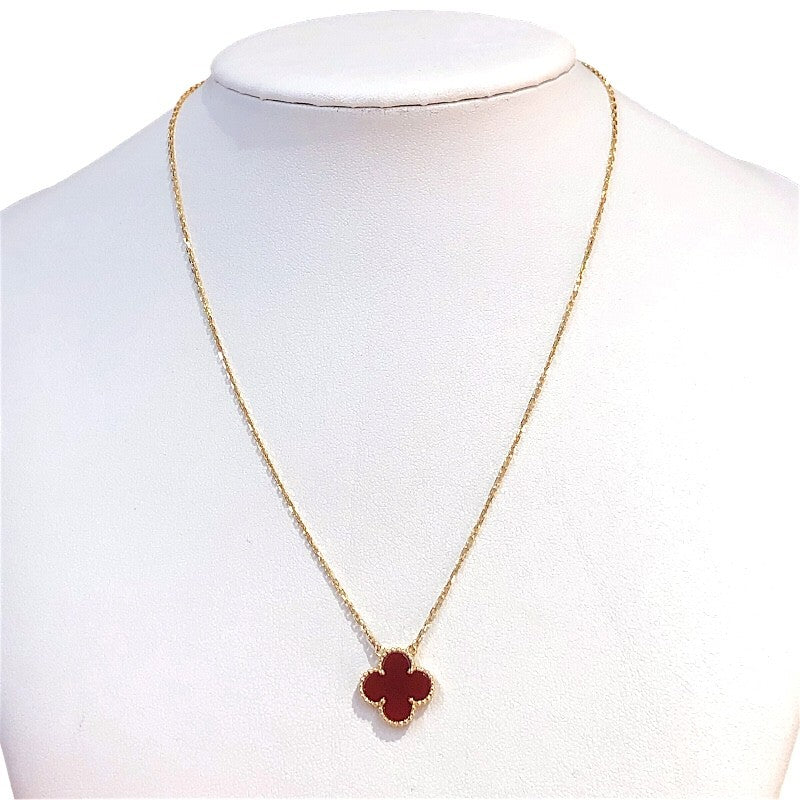 ヴァンクリーフ＆アーペル Van Cleef & Arpels ヴィンテージ アルハンブラ ネックレス Au750 カーネリアン ジュエリー