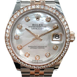 ロレックス ROLEX デイトジャスト31　ホワイトシェル 278381RBR シルバー PG/SS 自動巻き レディース 腕時計