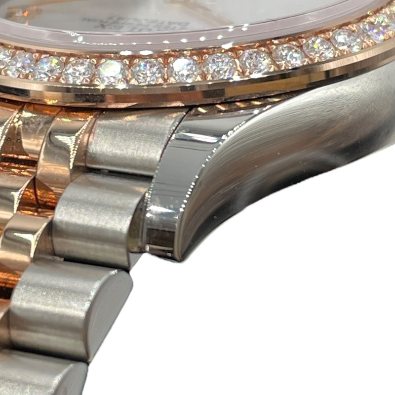 ロレックス ROLEX デイトジャスト31　ホワイトシェル 278381RBR シルバー PG/SS 自動巻き レディース 腕時計