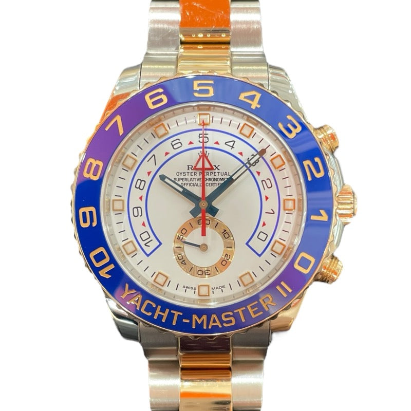 ロレックス ROLEX ヨットマスター2 116681 ホワイト PG/SS 自動巻き メンズ 腕時計