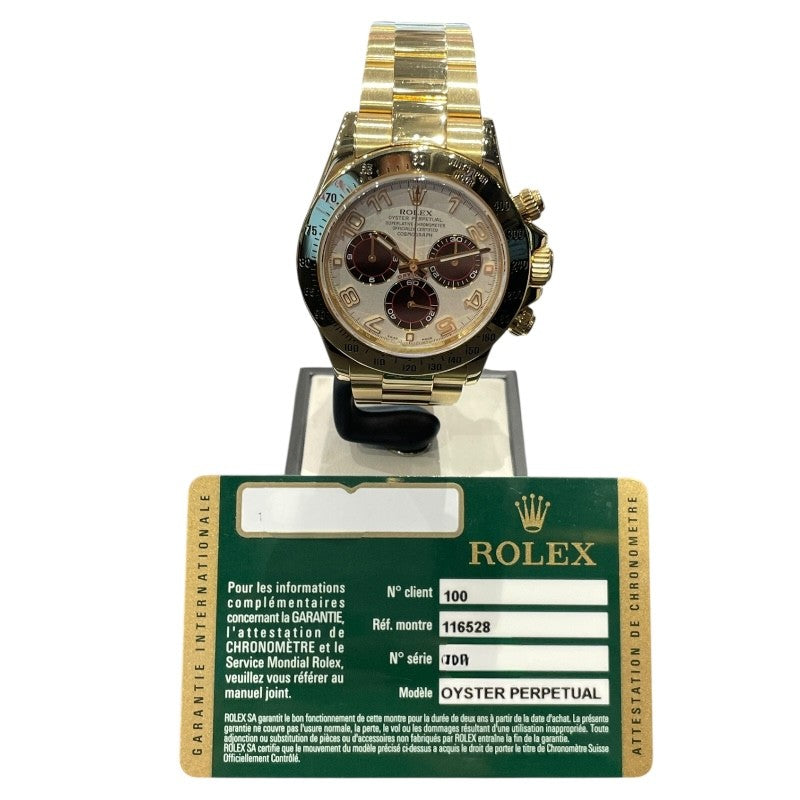 ロレックス ROLEX デイトナ　ホワイト/ブラック 116528 ホワイト/ブラック K18YG メンズ 腕時計