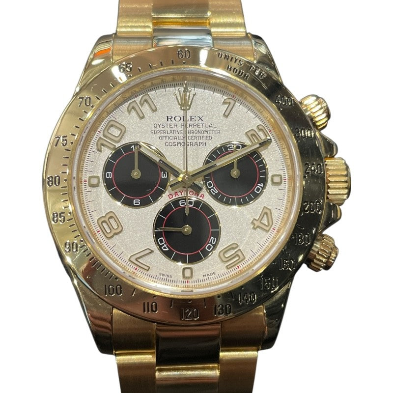ロレックス ROLEX デイトナ　ホワイト/ブラック 116528 ホワイト/ブラック K18YG メンズ 腕時計