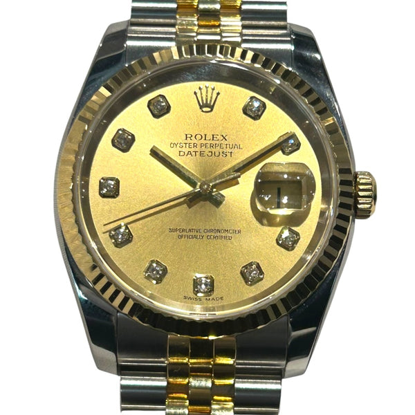 ロレックス ROLEX デイトジャスト36 D番 116233G ゴールド K18YG/SS メンズ 腕時計