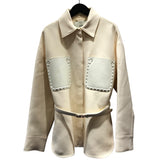フェンディ FENDI ベルト付きシャツジャケット FJ7262 アイボリー ウール レディース その他アウター