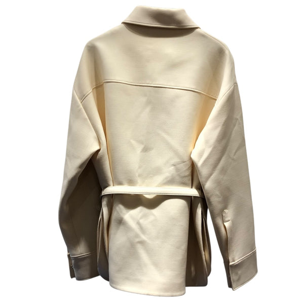 フェンディ FENDI ベルト付きシャツジャケット FJ7262 アイボリー ウール レディース その他アウター