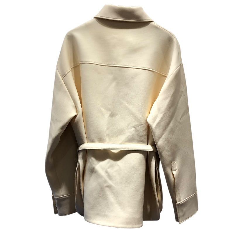 フェンディ FENDI ベルト付きシャツジャケット FJ7262 アイボリー ウール レディース その他アウター