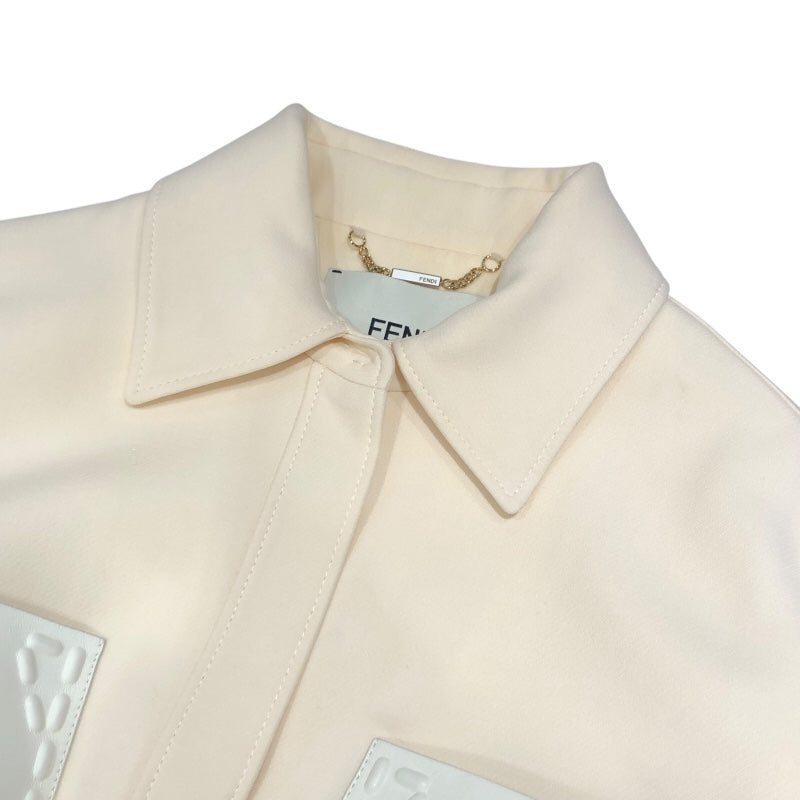 フェンディ FENDI ベルト付きシャツジャケット FJ7262 アイボリー ウール レディース その他アウター