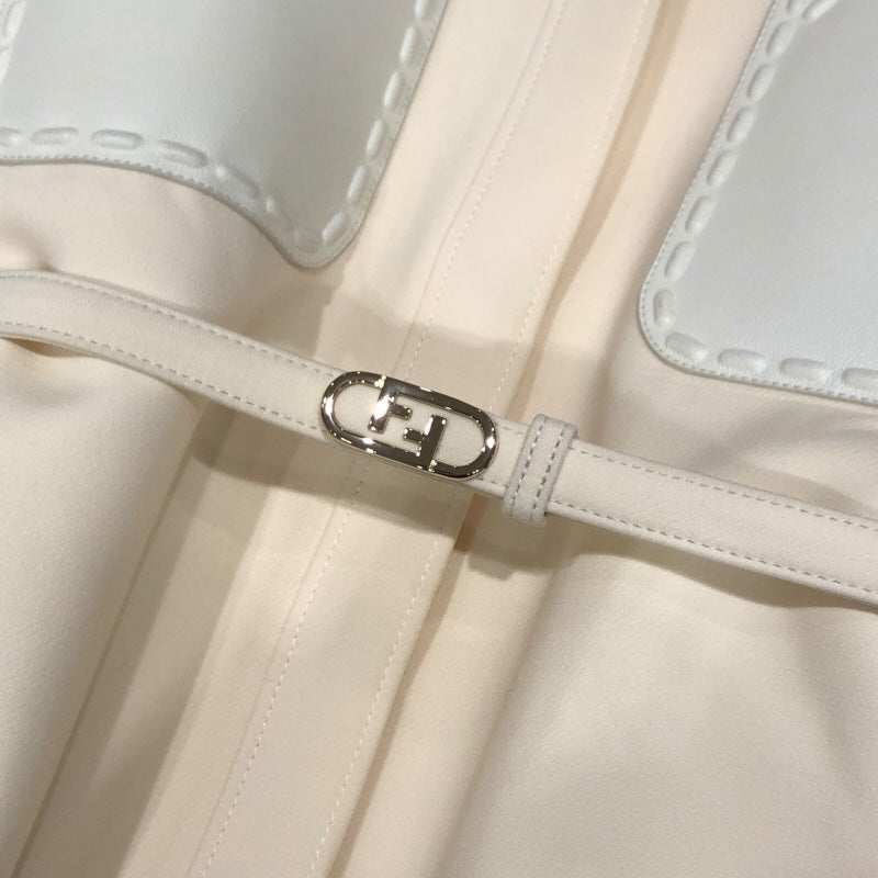 フェンディ FENDI ベルト付きシャツジャケット FJ7262 アイボリー ウール レディース その他アウター