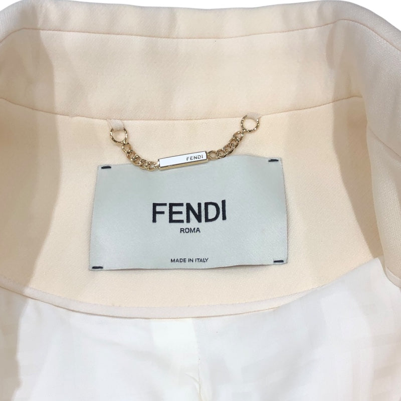 フェンディ FENDI ベルト付きシャツジャケット FJ7262 アイボリー ウール レディース その他アウター