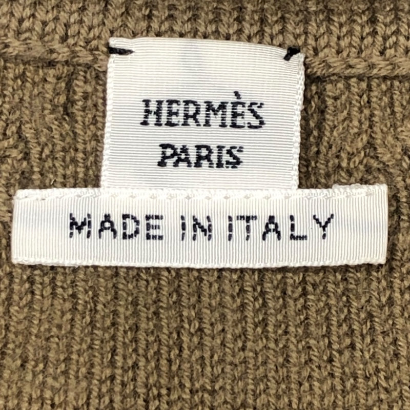 エルメス HERMES パフスリーブ半袖ニットセーター 2H666D6 ブラウン ウール レディース ニット