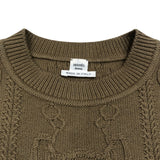 エルメス HERMES パフスリーブ半袖ニットセーター 2H666D6 ブラウン ウール レディース ニット
