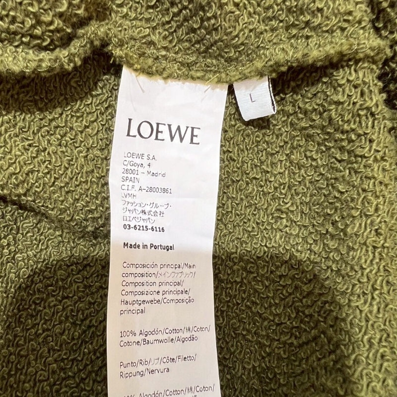 ロエベ LOEWE アナグラムロゴプルオーバーパーカー H526Y25J07 カーキ コットン メンズ パーカー
