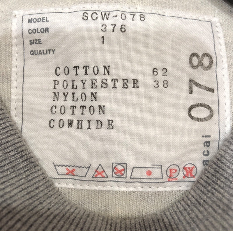 サカイ SACAI サイドジップワンピース グレー コットン レディース ワンピース