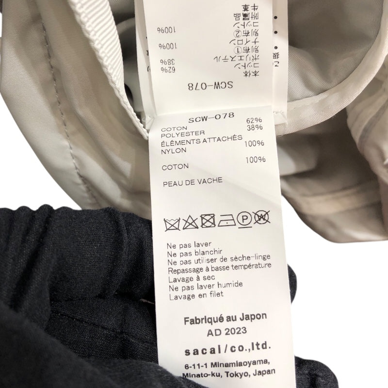 サカイ SACAI サイドジップワンピース グレー コットン レディース ワンピース