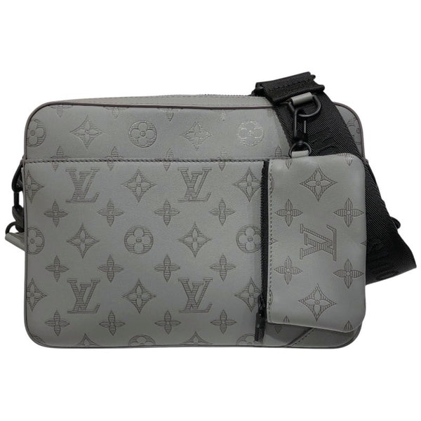 ルイ・ヴィトン LOUIS VUITTON デュオ・メッセンジャー M46104 グレー モノグラム・シャドウ メンズ ショルダーバッグ