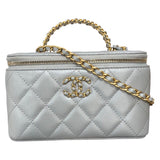 シャネル CHANEL バニティチェーンショルダー AP4064 シルバー ゴールド金具 ラム レディース ショルダーバッグ