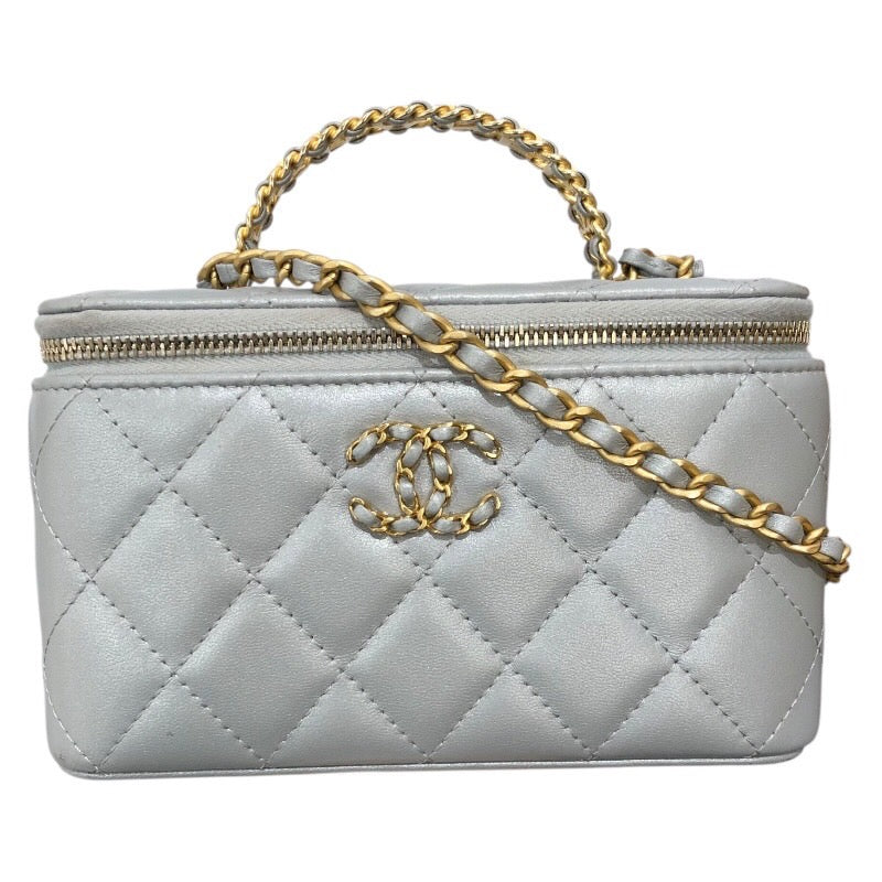 シャネル CHANEL バニティチェーンショルダー AP4064 シルバー ゴールド金具 ラム レディース ショルダーバッグ