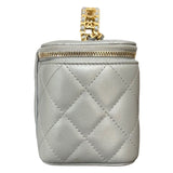 シャネル CHANEL バニティチェーンショルダー AP4064 シルバー ゴールド金具 ラム レディース ショルダーバッグ