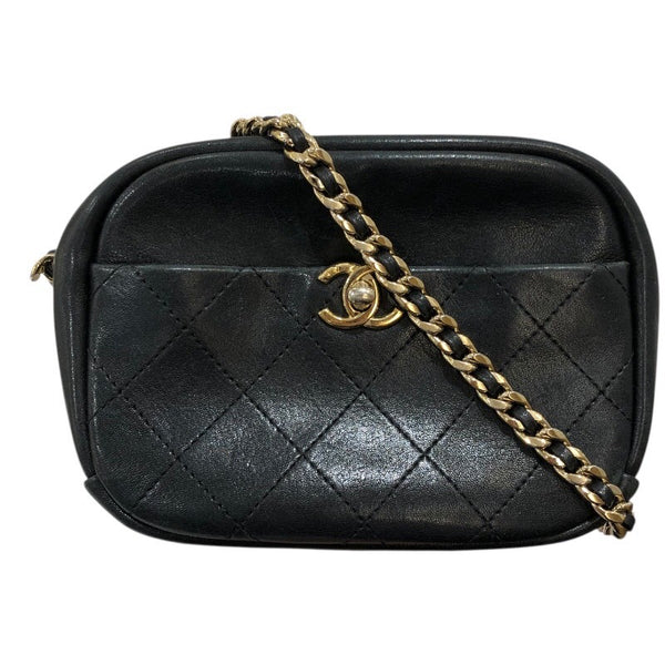 シャネル CHANEL マトラッセカメラバッグ AS0137 ブラック/ゴールド金具 カーフ レディース ショルダーバッグ