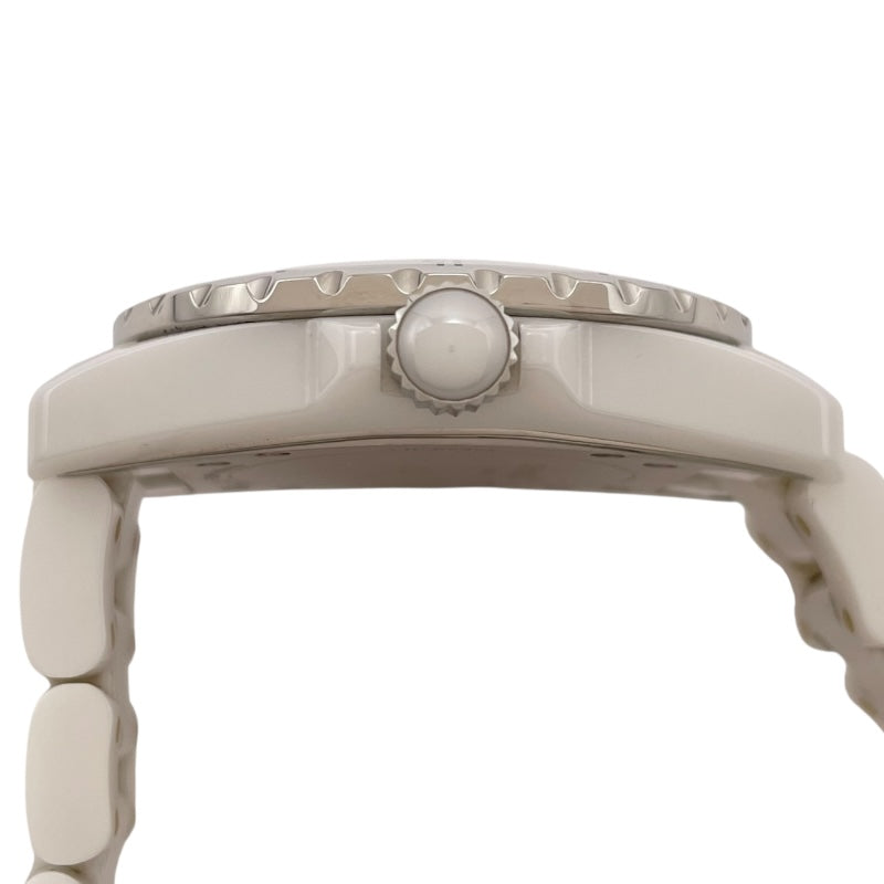 シャネル CHANEL J12 38MM ダイヤ H1759 ホワイト セラミック/SS 自動巻き レディース 腕時計