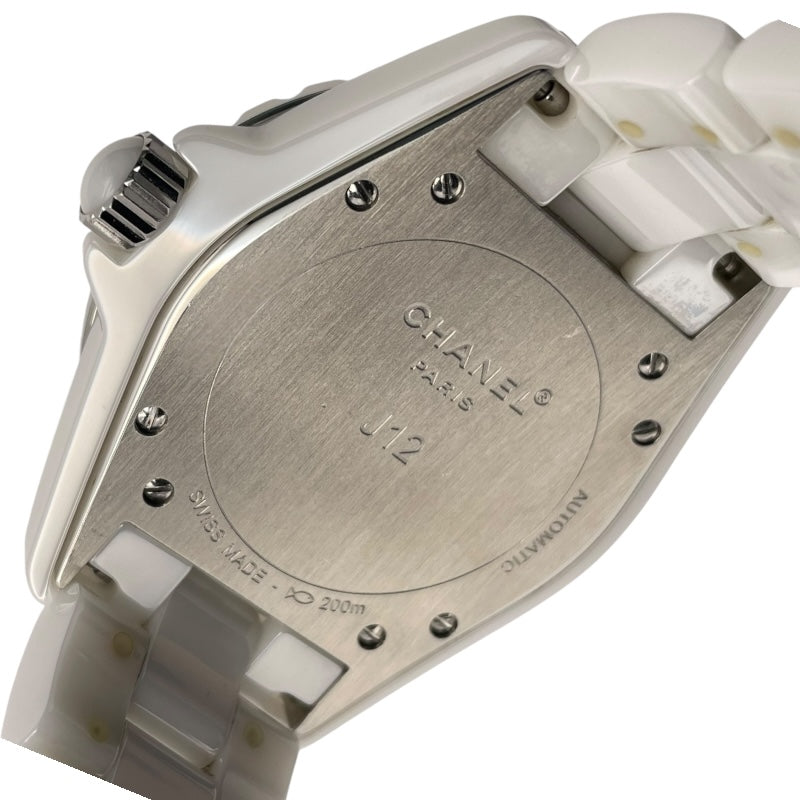 シャネル CHANEL J12 38MM ダイヤ H1759 ホワイト セラミック/SS 自動巻き レディース 腕時計