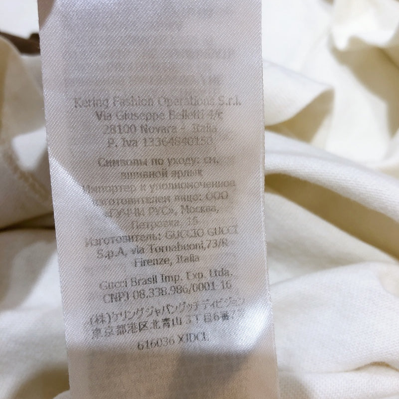 グッチ GUCCI ×THE NORTH FACEロゴ半袖Tシャツ 616036 ホワイト　ブラウン　マルチ コットン メンズ 半袖Ｔシャツ