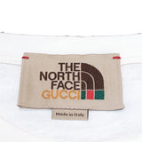グッチ GUCCI ×THE NORTH FACEロゴ半袖Tシャツ 616036 ホワイト　ブラウン　マルチ コットン メンズ 半袖Ｔシャツ