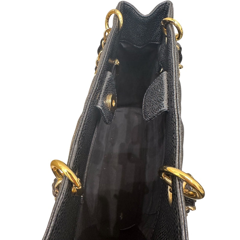 シャネル CHANEL PSTチェーントートバッグ A50994 ブラック キャビアスキン GD金具 レディース ハンドバッグ