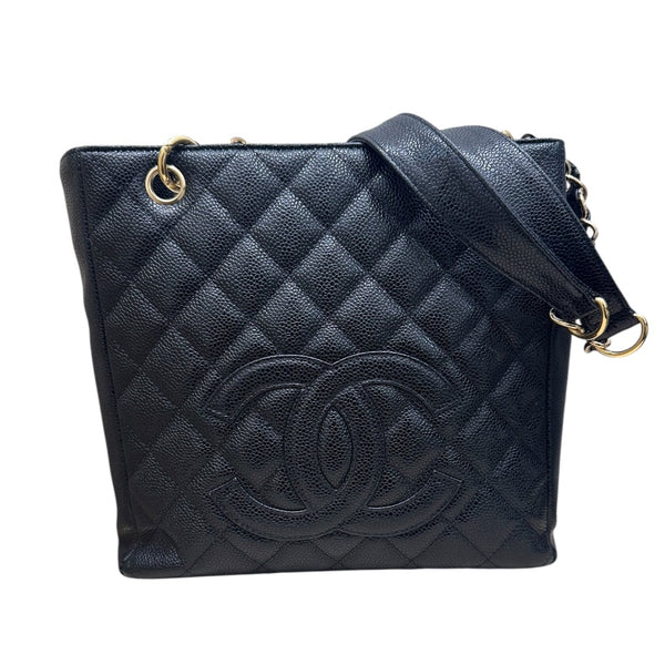 シャネル CHANEL PSTチェーントートバッグ A50994 ブラック キャビアスキン GD金具 レディース ハンドバッグ