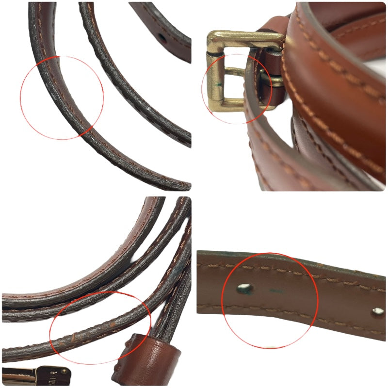 ルイ・ヴィトン LOUIS VUITTON ショルダーストラップ ブラウン　ゴールド金具 レザー ユニセックス ショルダーストラップ