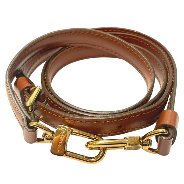 ルイ・ヴィトン LOUIS VUITTON ショルダーストラップ ブラウン　ゴールド金具 レザー ユニセックス ショルダーストラップ